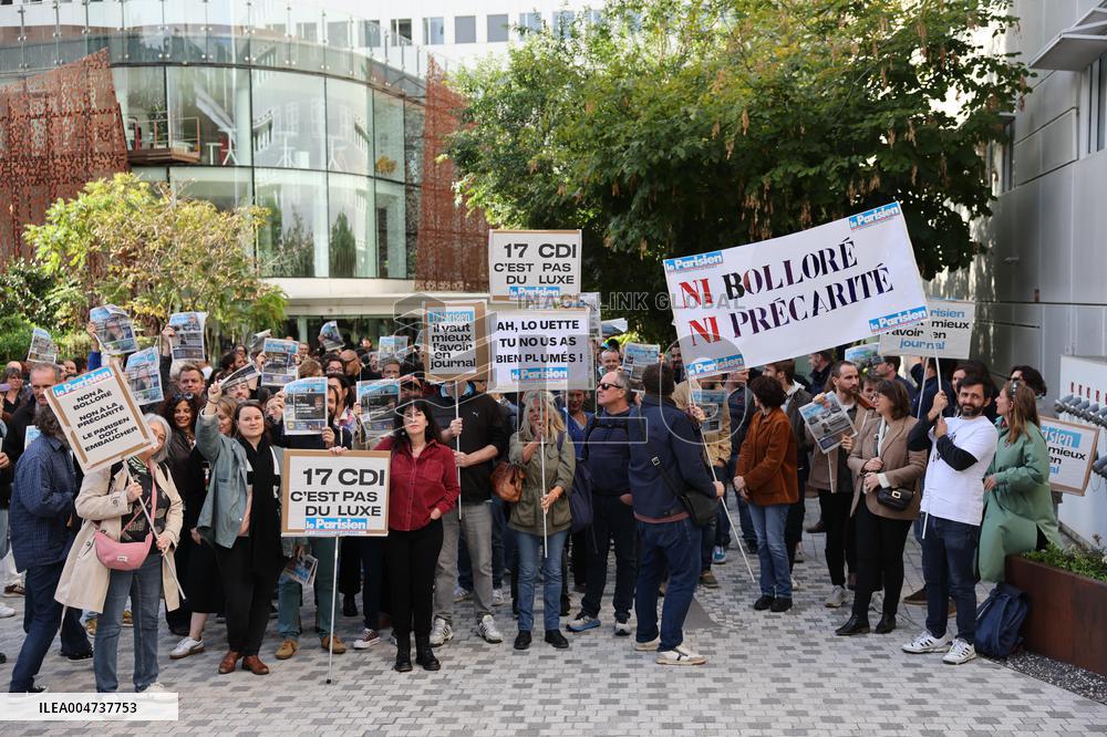 Demonstration Of Journalists And Staff Members Of Le Parisien - Paris