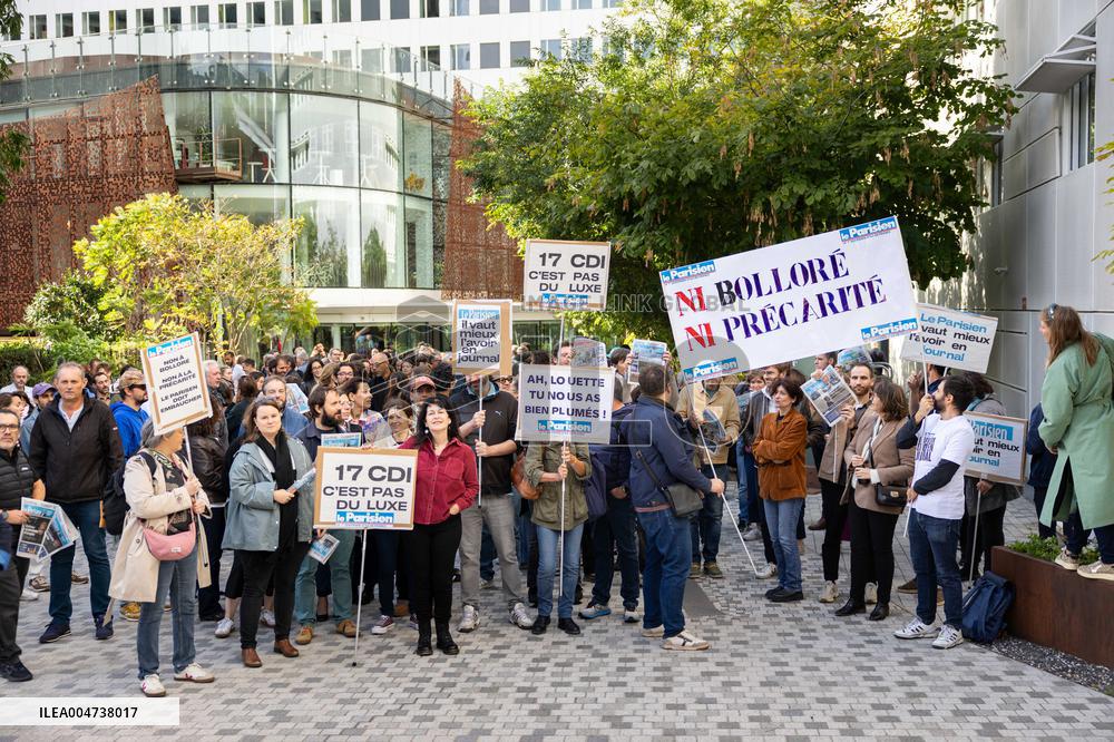 Demonstration Of Journalists And Staff Members Of Le Parisien - Paris AJ