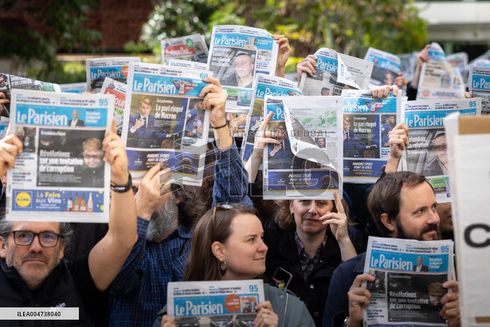 Demonstration Of Journalists And Staff Members Of Le Parisien - Paris AJ