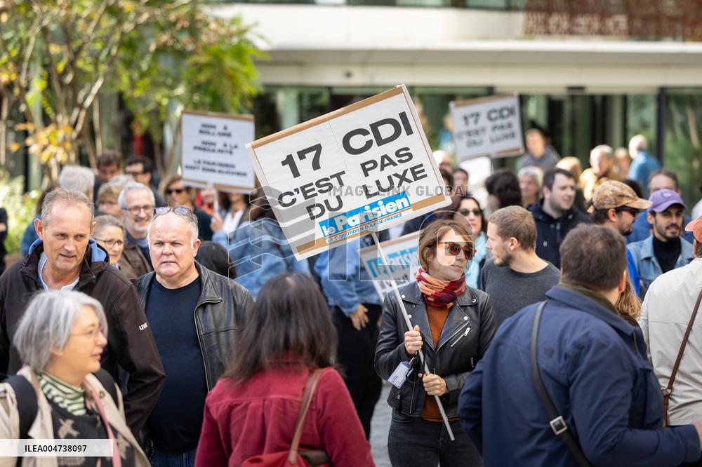 Demonstration Of Journalists And Staff Members Of Le Parisien - Paris AJ