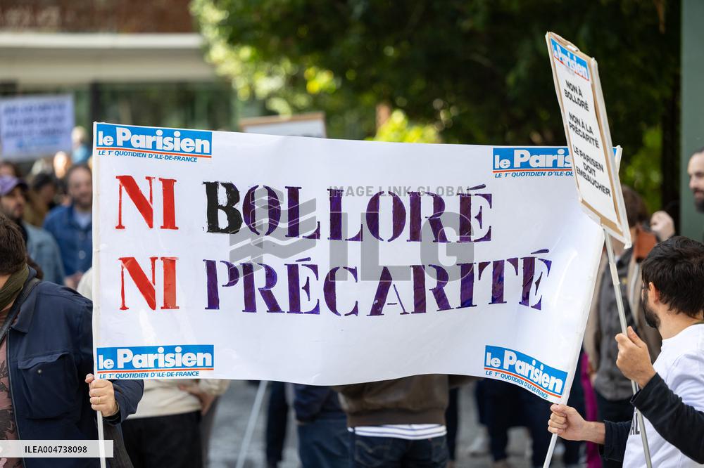 Demonstration Of Journalists And Staff Members Of Le Parisien - Paris AJ