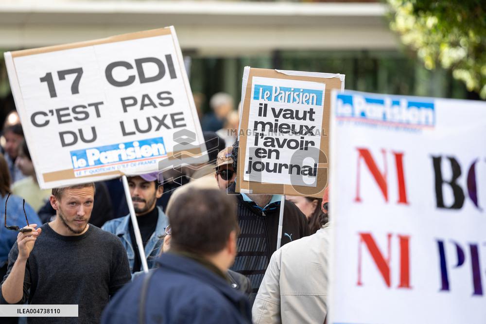 Demonstration Of Journalists And Staff Members Of Le Parisien - Paris AJ