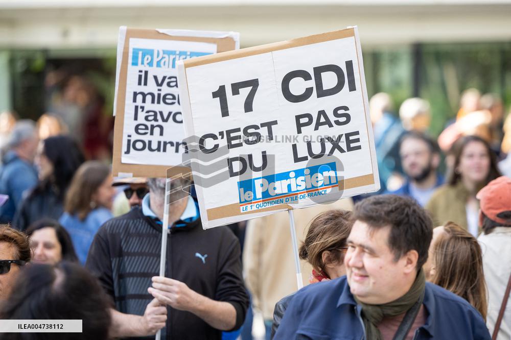 Demonstration Of Journalists And Staff Members Of Le Parisien - Paris AJ