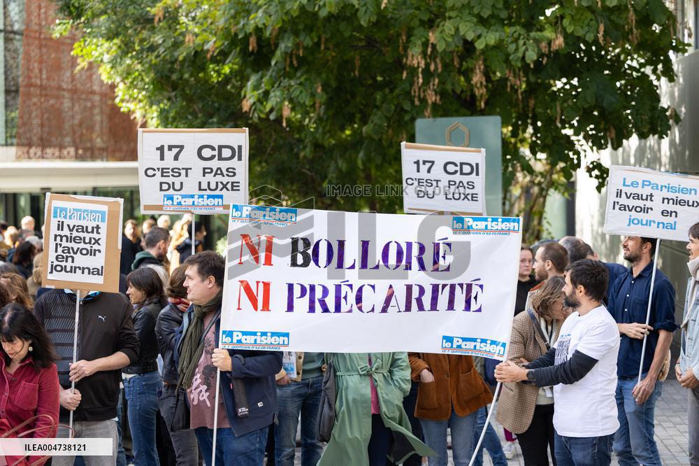 Demonstration Of Journalists And Staff Members Of Le Parisien - Paris AJ