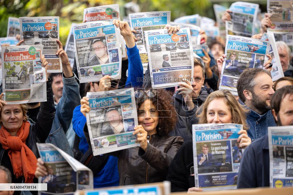 Demonstration Of Journalists And Staff Members Of Le Parisien - Paris AJ