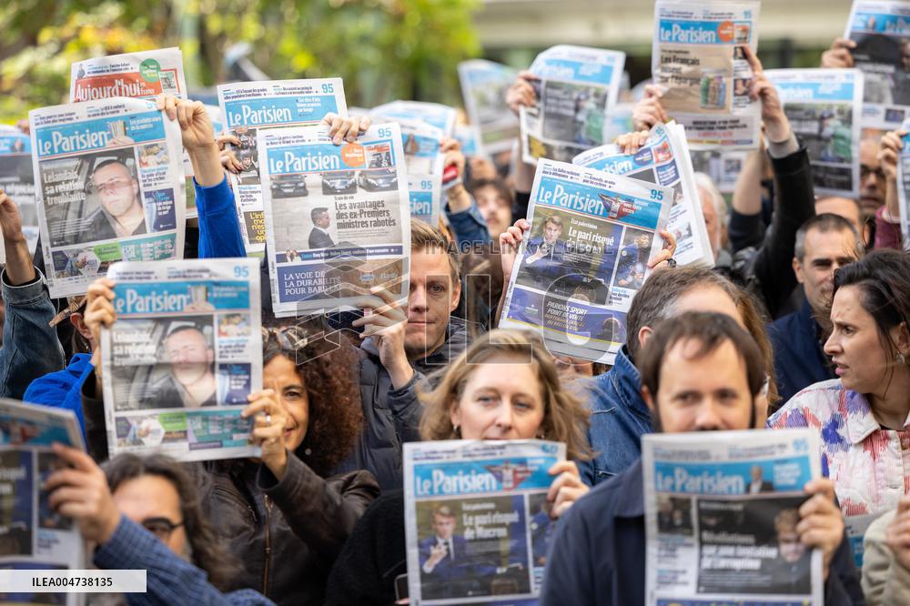 Demonstration Of Journalists And Staff Members Of Le Parisien - Paris AJ