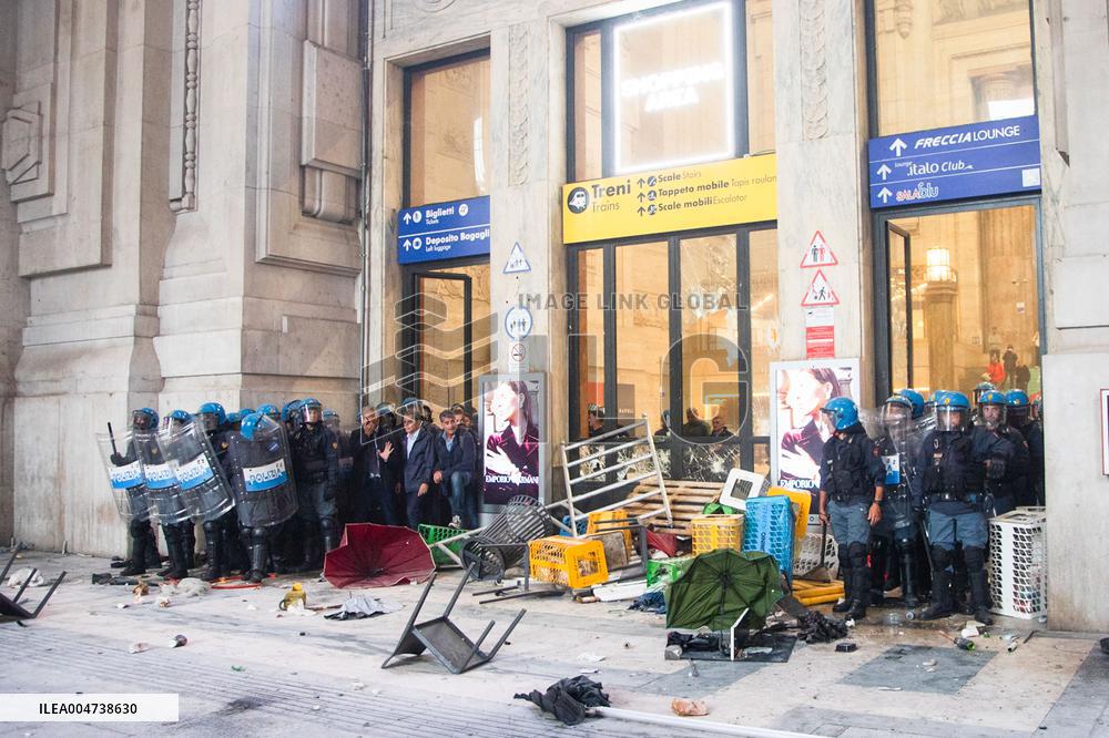 Violent Clashes During The General Strike for Palestine - Milan