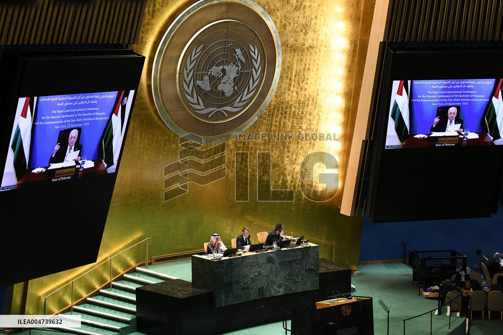 President Macron Recognizes State Of Palestine At UN - NYC