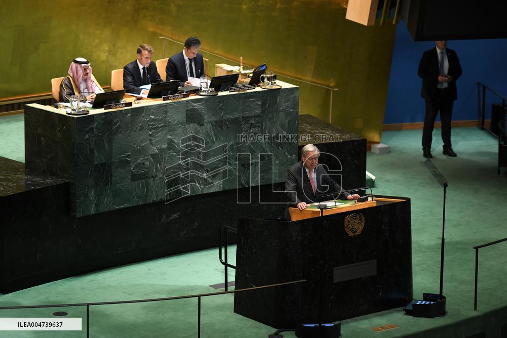 President Macron Recognizes State Of Palestine At UN - NYC