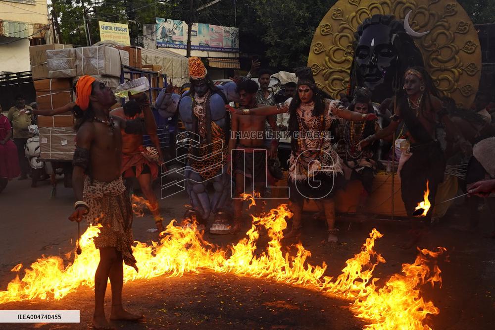 Fire Breather During the Agrasen Jayanti Festival - India
