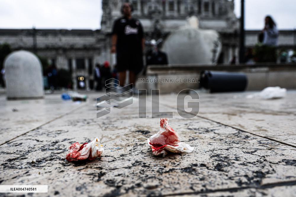 iVolent Clashes During The General Strike for Palestine - Milan