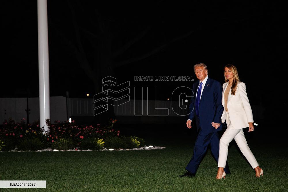 DC: U.S. President Donald Trump Returns to White House from UN General Assembly in New York