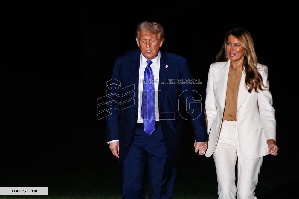 DC: U.S. President Donald Trump Returns to White House from UN General Assembly in New York