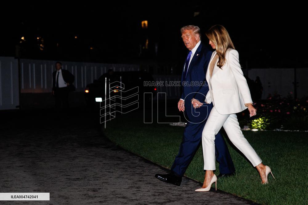DC: U.S. President Donald Trump Returns to White House from UN General Assembly in New York
