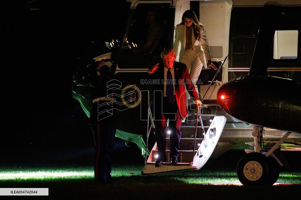 DC: U.S. President Donald Trump Returns to White House from UN General Assembly in New York