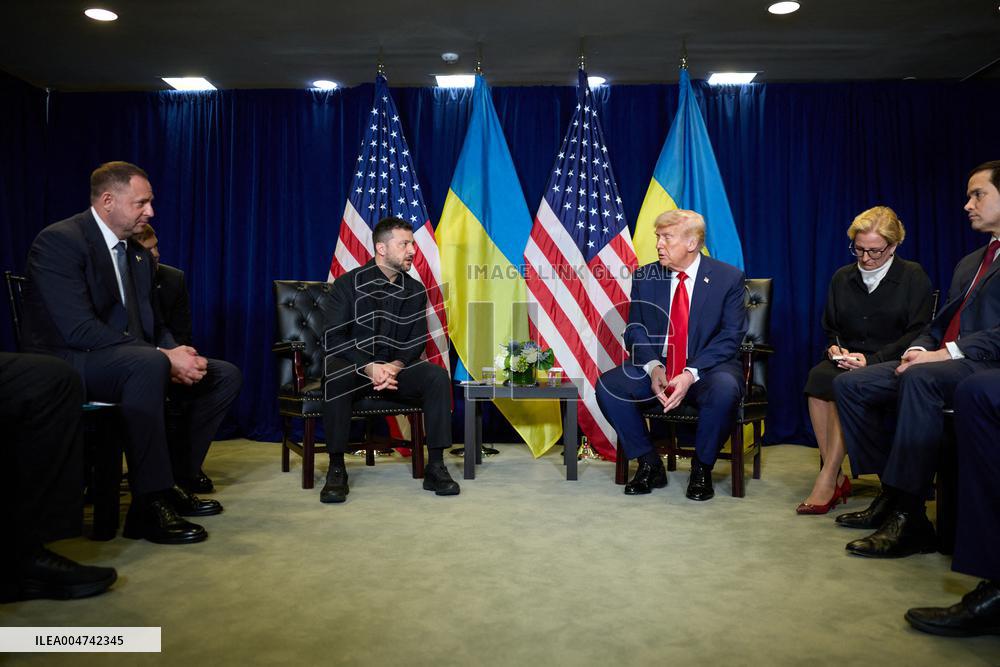 President Trump Meets with Ukrainian President Zelenskyy - NYC