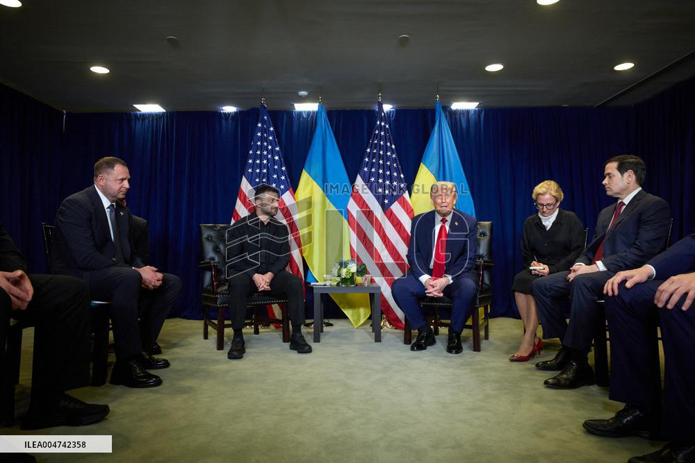 President Trump Meets with Ukrainian President Zelenskyy - NYC
