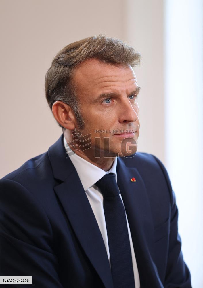 Emmanuel Macron Interviewed On BFMTV - NYC