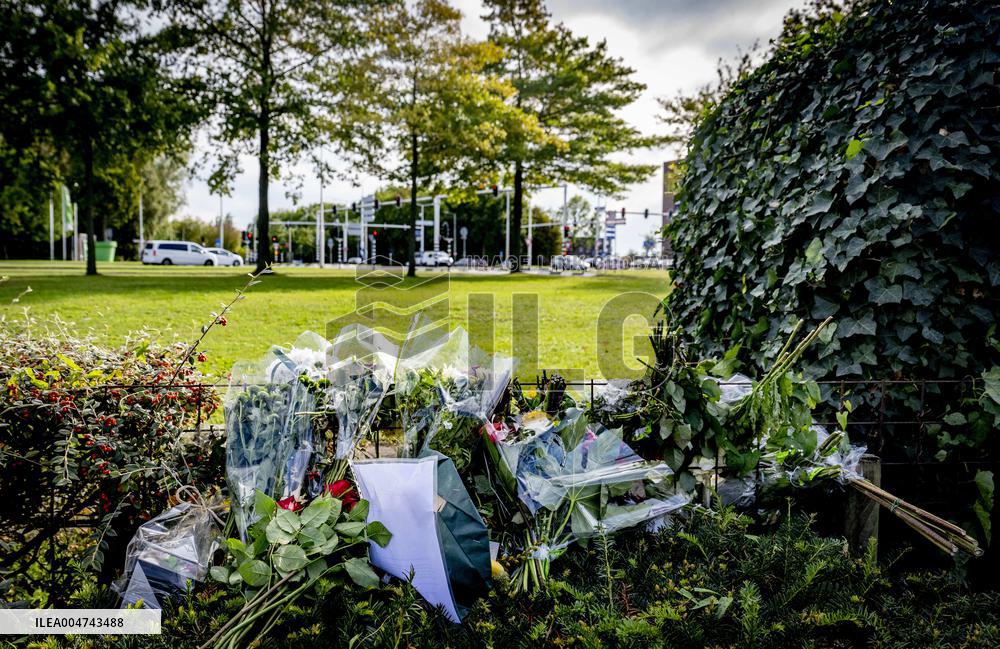 Flowers At McDonald's Where 15-Year-Old Was Killed By Police - Netherlands