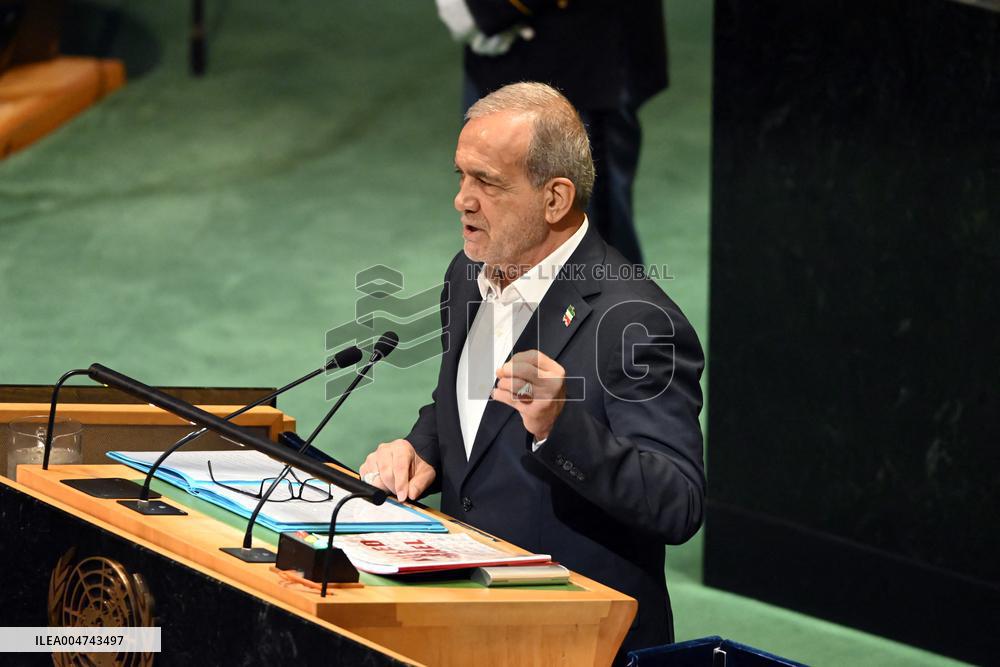 Pezeshkian Addresses the United Nations General Assembly