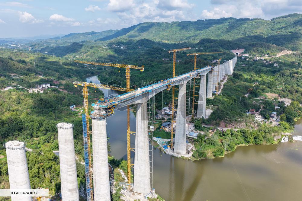 Construction Site of A Double-Track Grand Bridge - China