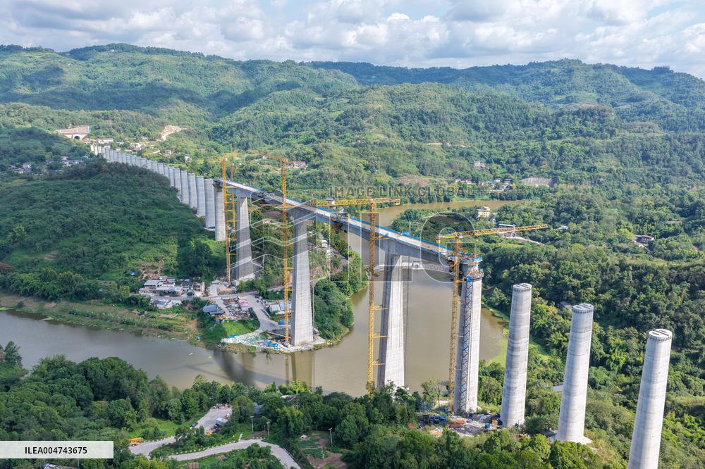Construction Site of A Double-Track Grand Bridge - China