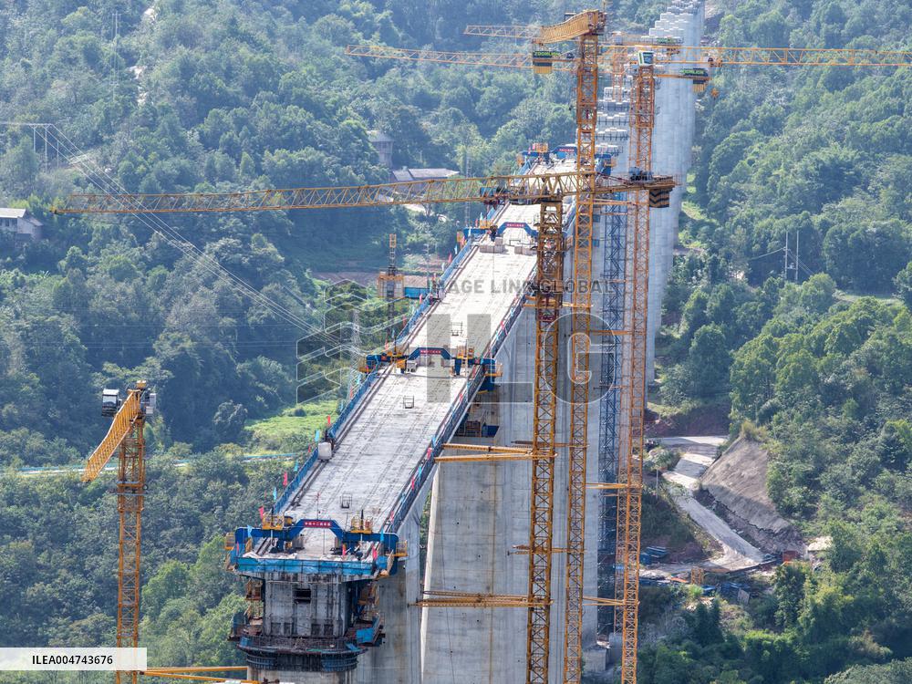 Construction Site of A Double-Track Grand Bridge - China