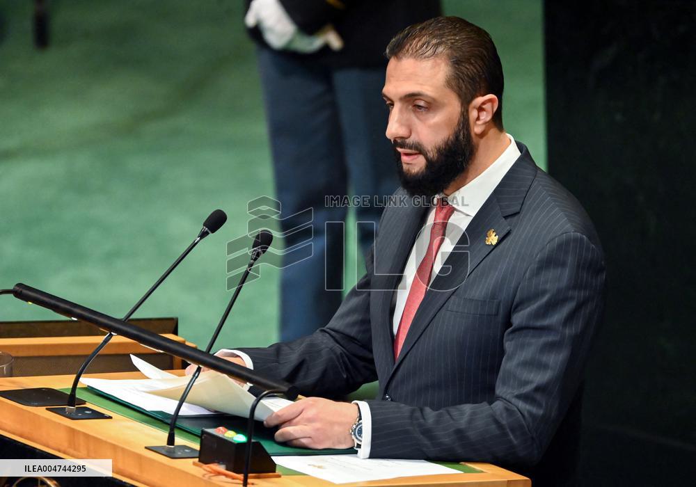 President Ahmad Al-Sharaa of Syria Addresses the United Nations General Assembly