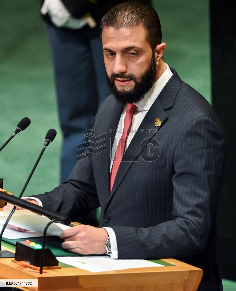 President Ahmad Al-Sharaa of Syria Addresses the United Nations General Assembly
