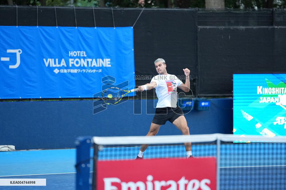 Carlos Alcaraz And Taylor Fritz Engage In Intense Training Session - Tokyo