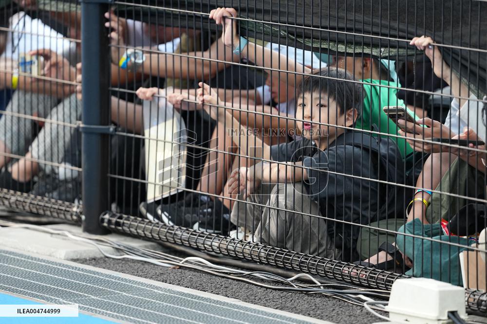 Carlos Alcaraz And Taylor Fritz Engage In Intense Training Session - Tokyo