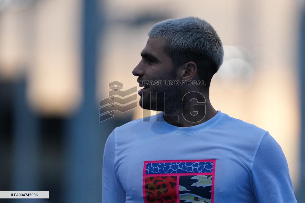 Carlos Alcaraz And Taylor Fritz Engage In Intense Training Session - Tokyo