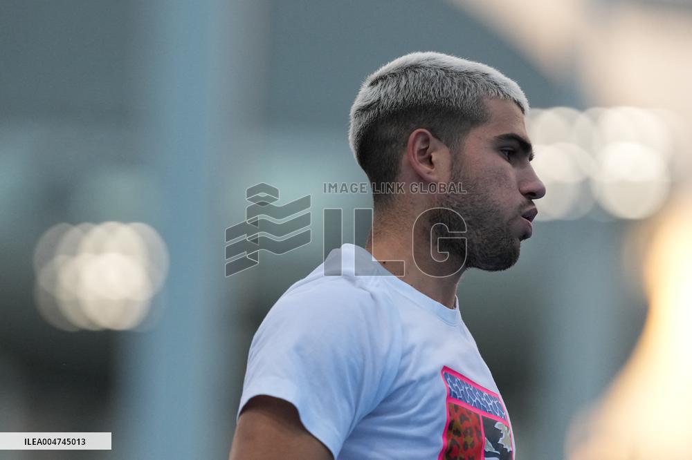 Carlos Alcaraz And Taylor Fritz Engage In Intense Training Session - Tokyo