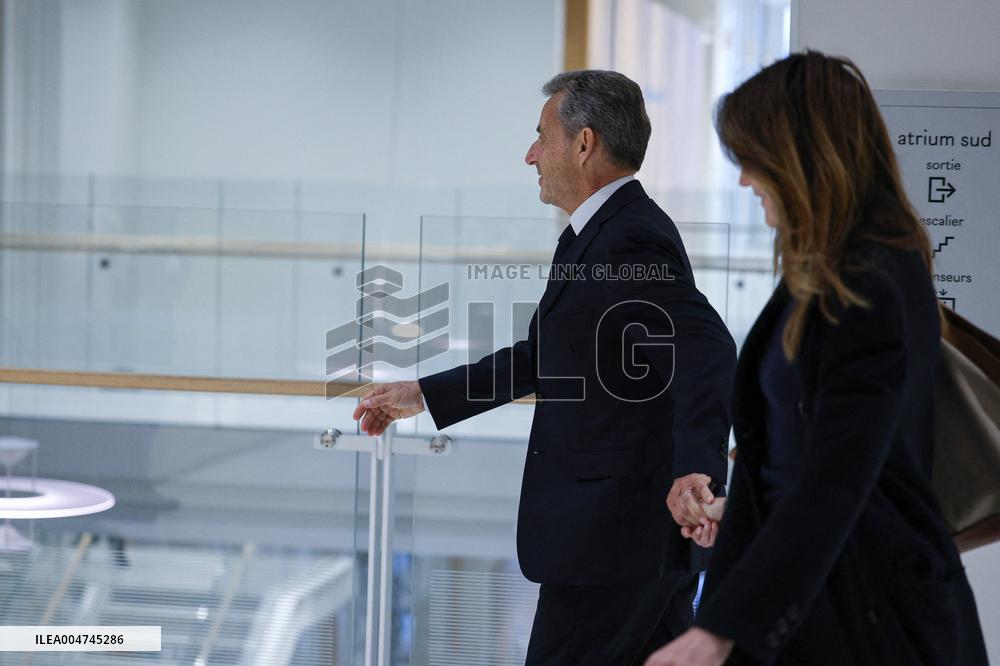 Nicolas Sarkozy Arrives At His Verdict Trial for illegal campaign financing from Lybia - Paris