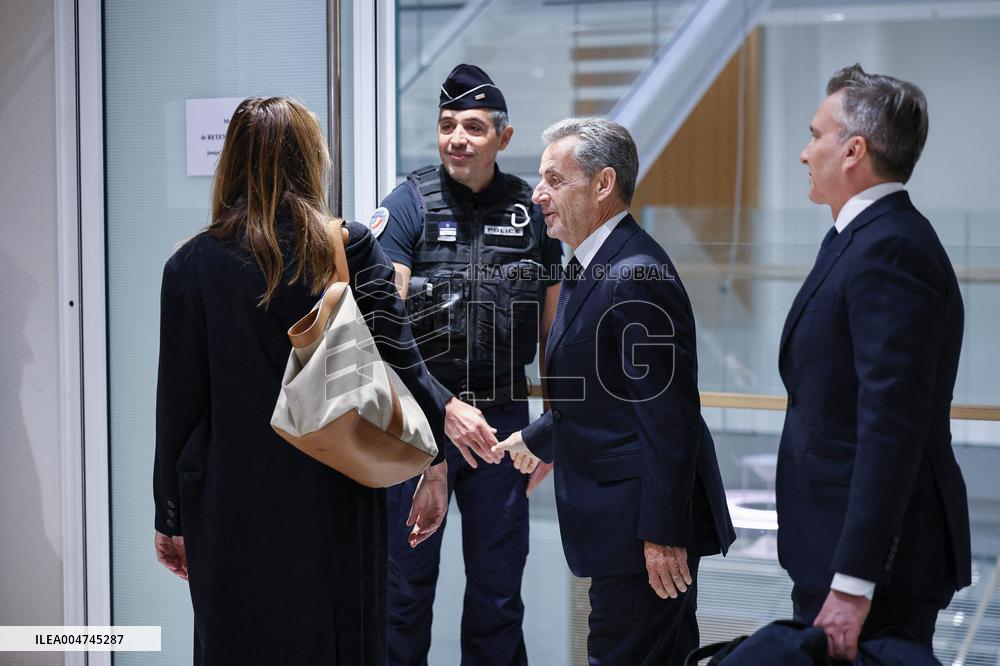Nicolas Sarkozy Arrives At His Verdict Trial for illegal campaign financing from Lybia - Paris