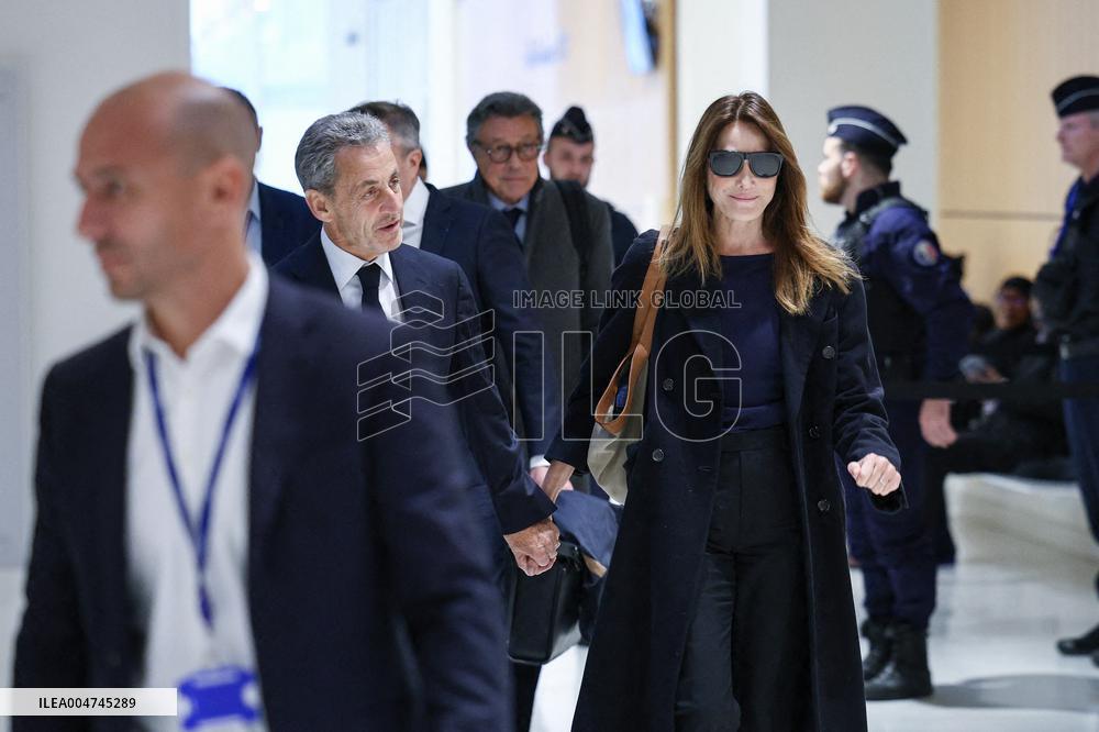 Nicolas Sarkozy Arrives At His Verdict Trial for illegal campaign financing from Lybia - Paris