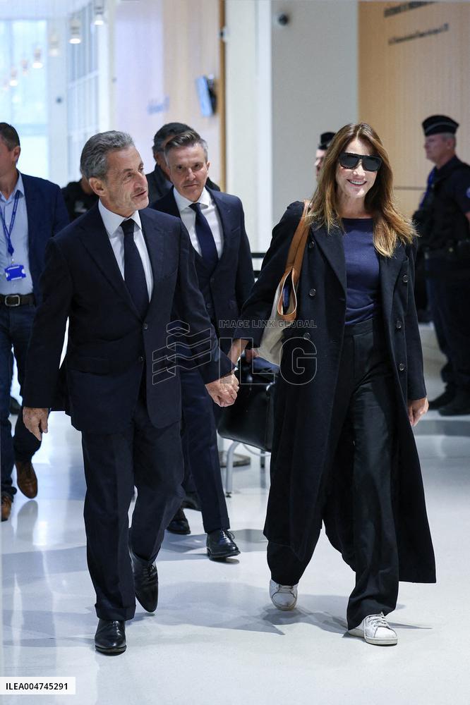 Nicolas Sarkozy Arrives At His Verdict Trial for illegal campaign financing from Lybia - Paris