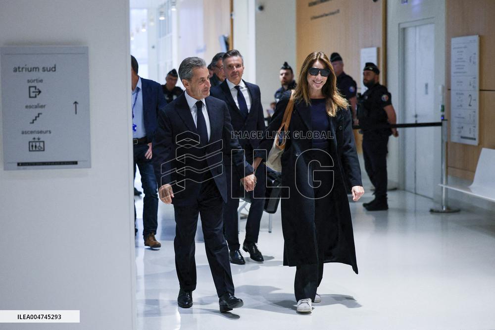 Nicolas Sarkozy Arrives At His Verdict Trial for illegal campaign financing from Lybia - Paris
