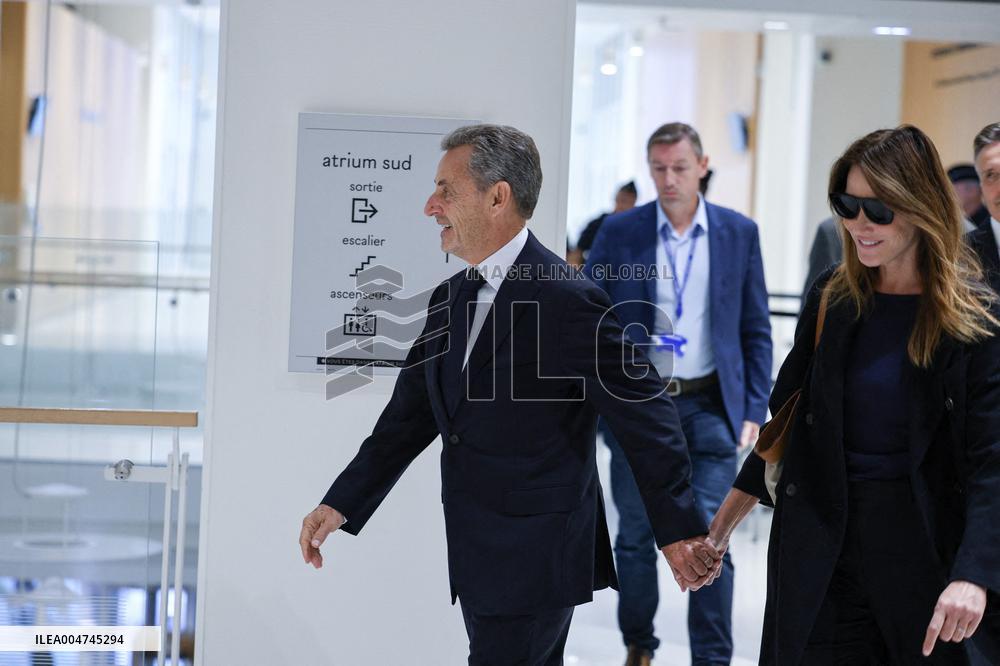 Nicolas Sarkozy Arrives At His Verdict Trial for illegal campaign financing from Lybia - Paris