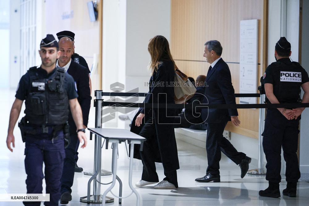 Nicolas Sarkozy Arrives At His Verdict Trial for illegal campaign financing from Lybia - Paris