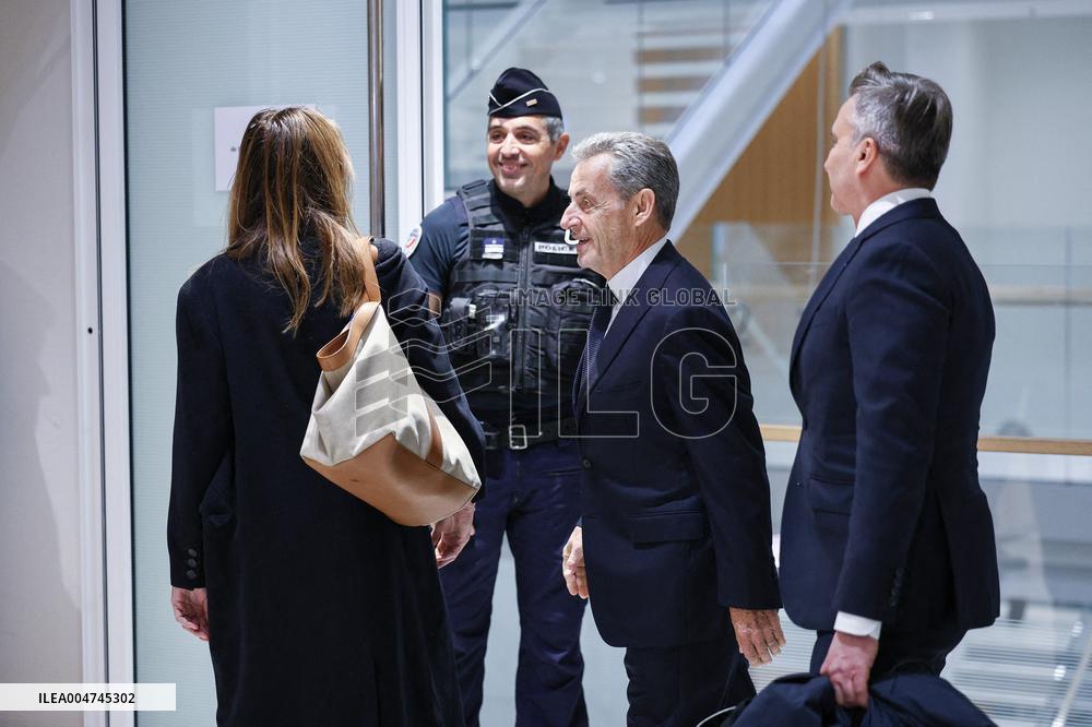 Nicolas Sarkozy Arrives At His Verdict Trial for illegal campaign financing from Lybia - Paris