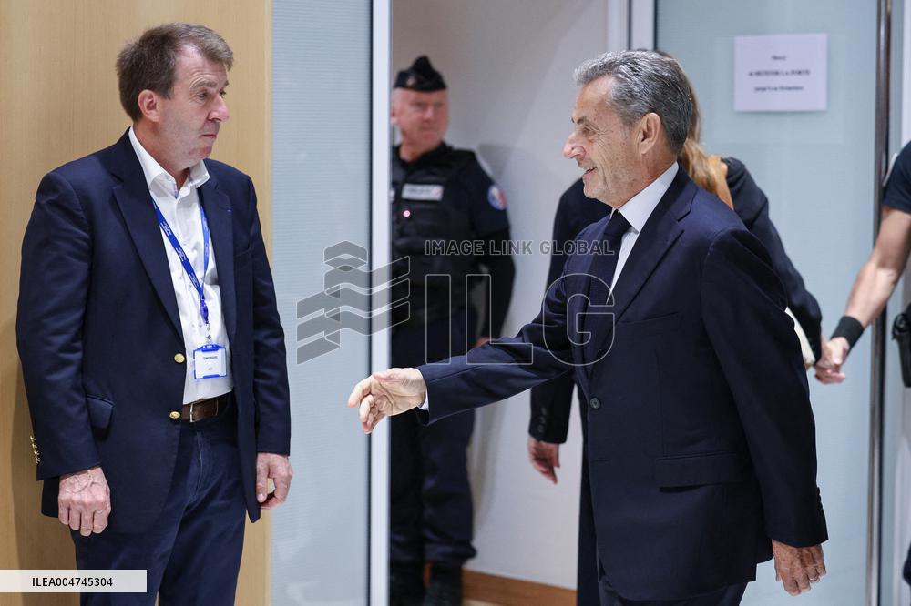 Nicolas Sarkozy Arrives At His Verdict Trial for illegal campaign financing from Lybia - Paris