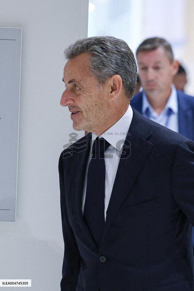 Nicolas Sarkozy Arrives At His Verdict Trial for illegal campaign financing from Lybia - Paris
