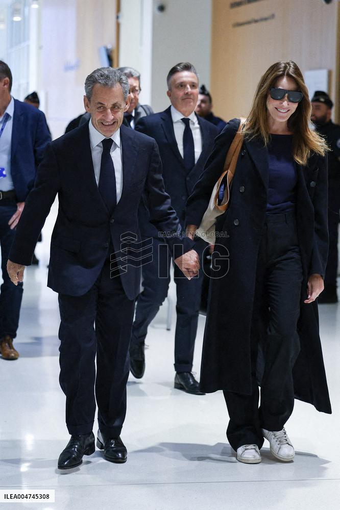 Nicolas Sarkozy Arrives At His Verdict Trial for illegal campaign financing from Lybia - Paris