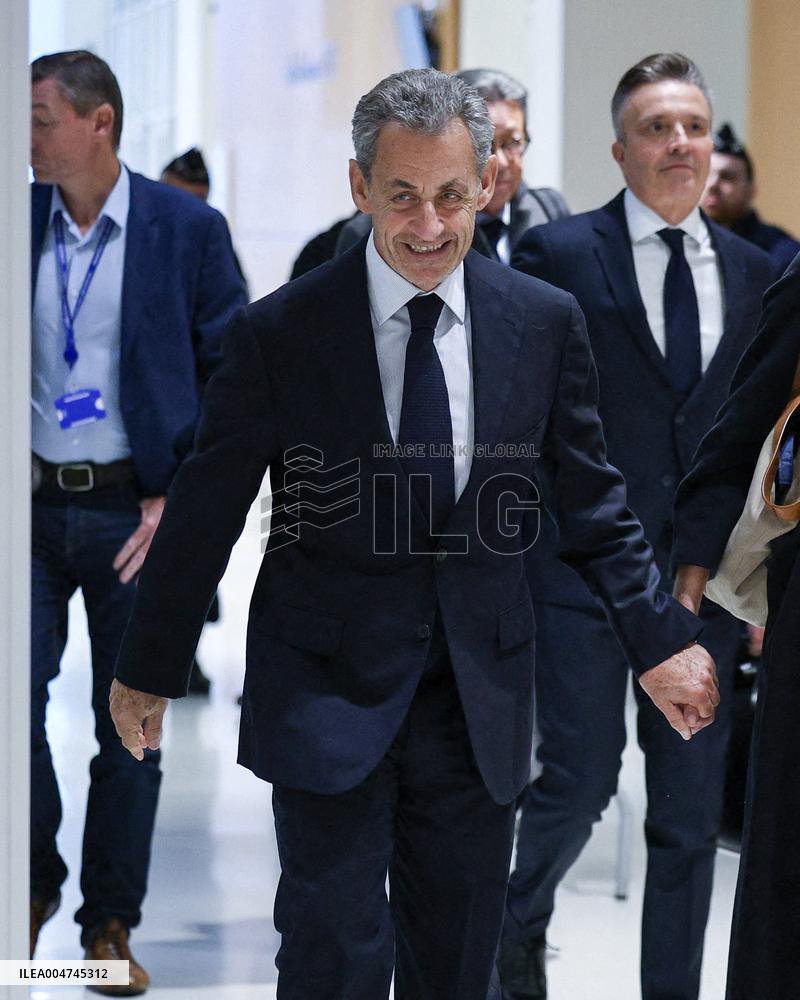 Nicolas Sarkozy Arrives At His Verdict Trial for illegal campaign financing from Lybia - Paris