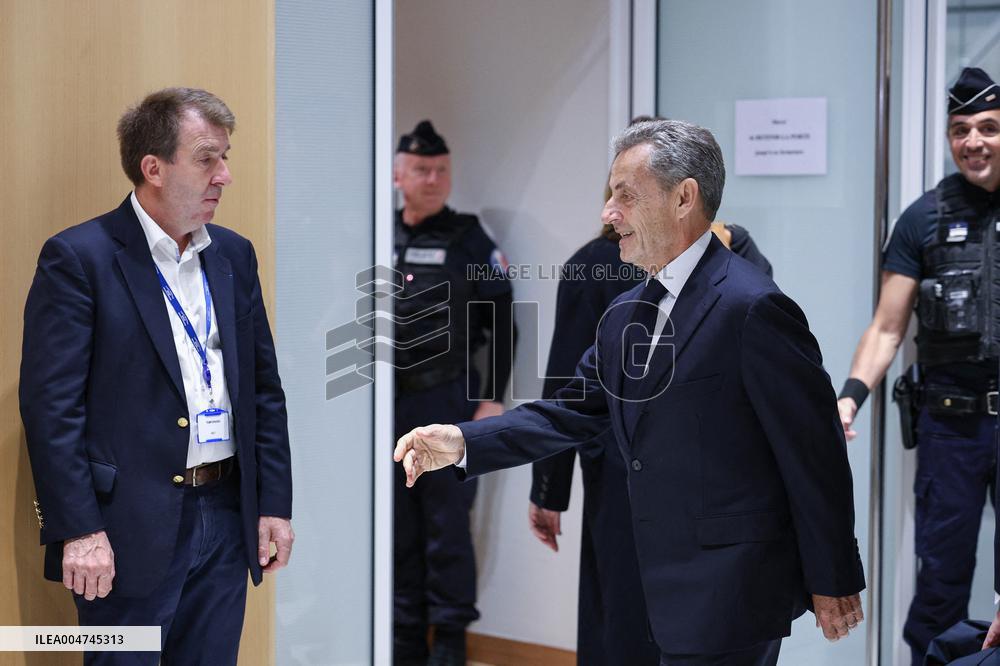 Nicolas Sarkozy Arrives At His Verdict Trial for illegal campaign financing from Lybia - Paris