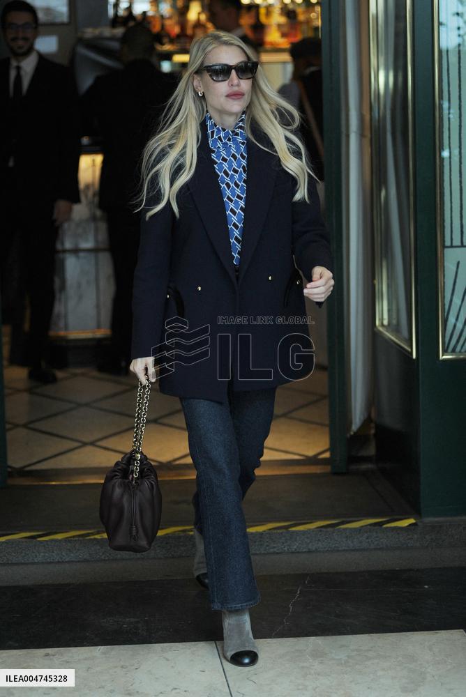 Barbara Berlusconi And Fabrizio Corona Leaving Sant'Ambroeus - Milan