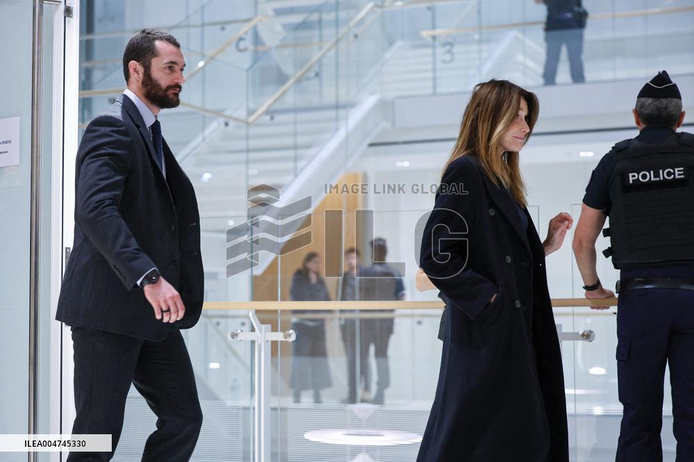 Carla Bruni And Louis Sarkozy At Verdict Trial For Illegal Campaign Financing From Lybia - Paris