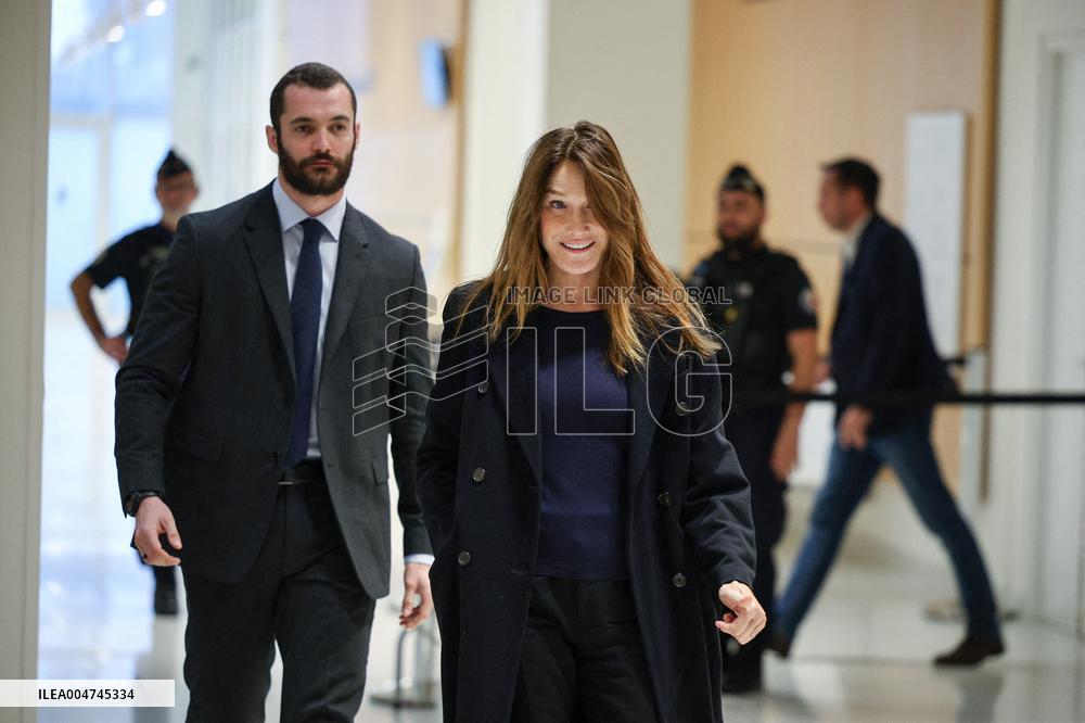 Carla Bruni And Louis Sarkozy At Verdict Trial For Illegal Campaign Financing From Lybia - Paris