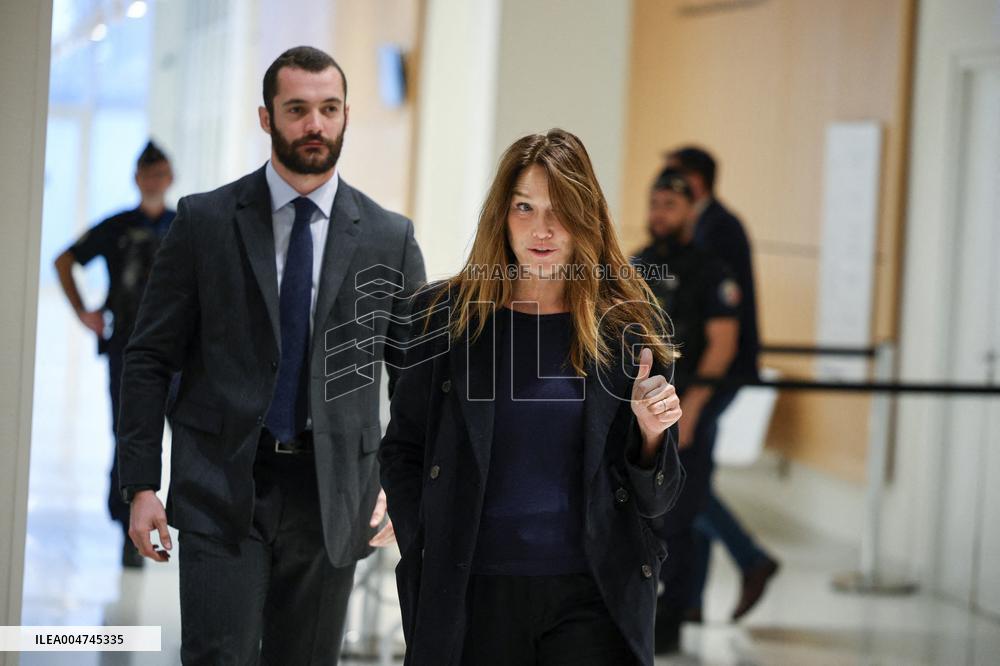 Carla Bruni And Louis Sarkozy At Verdict Trial For Illegal Campaign Financing From Lybia - Paris